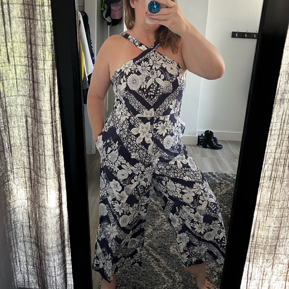 Rarely worn! Halter top jumpsuit from Anthropologie! Women’s size 12.